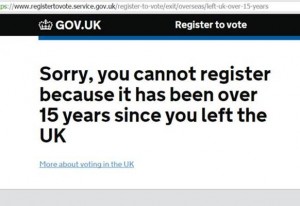 Website for online registration to vote